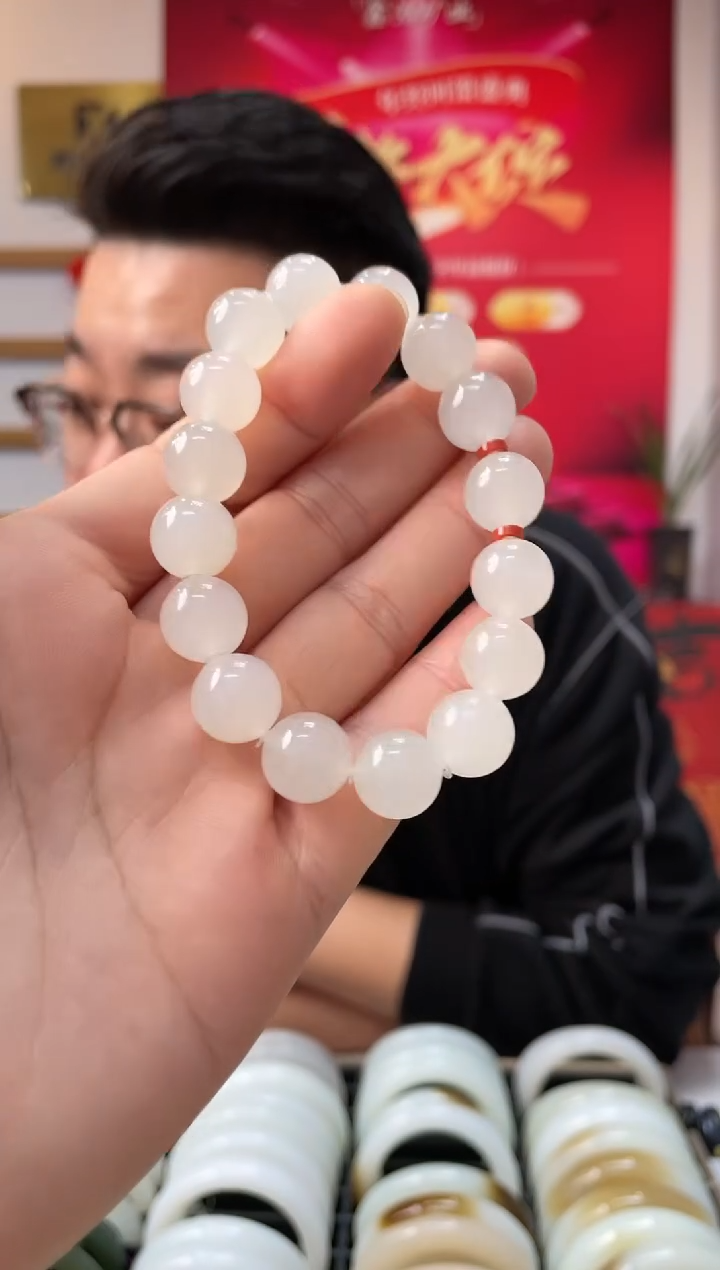 【闪购商品】和田玉手串未镶嵌高品天泰卡12-11手串随机发一件