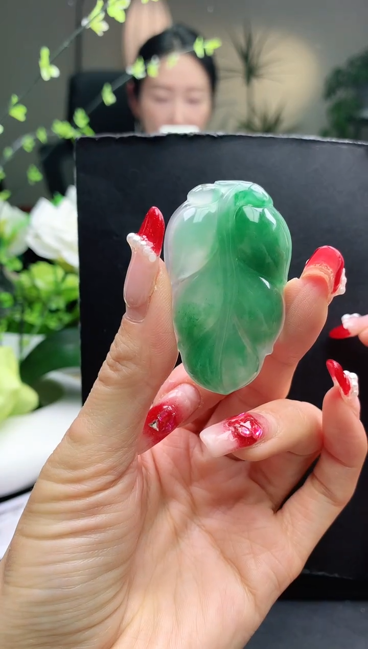 【闪购商品】石英质玉叶子未镶嵌叶子