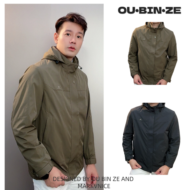 新 欧彬泽【牧野】冲锋衣户外登山徒步服男装可拆连帽夹克外套8258