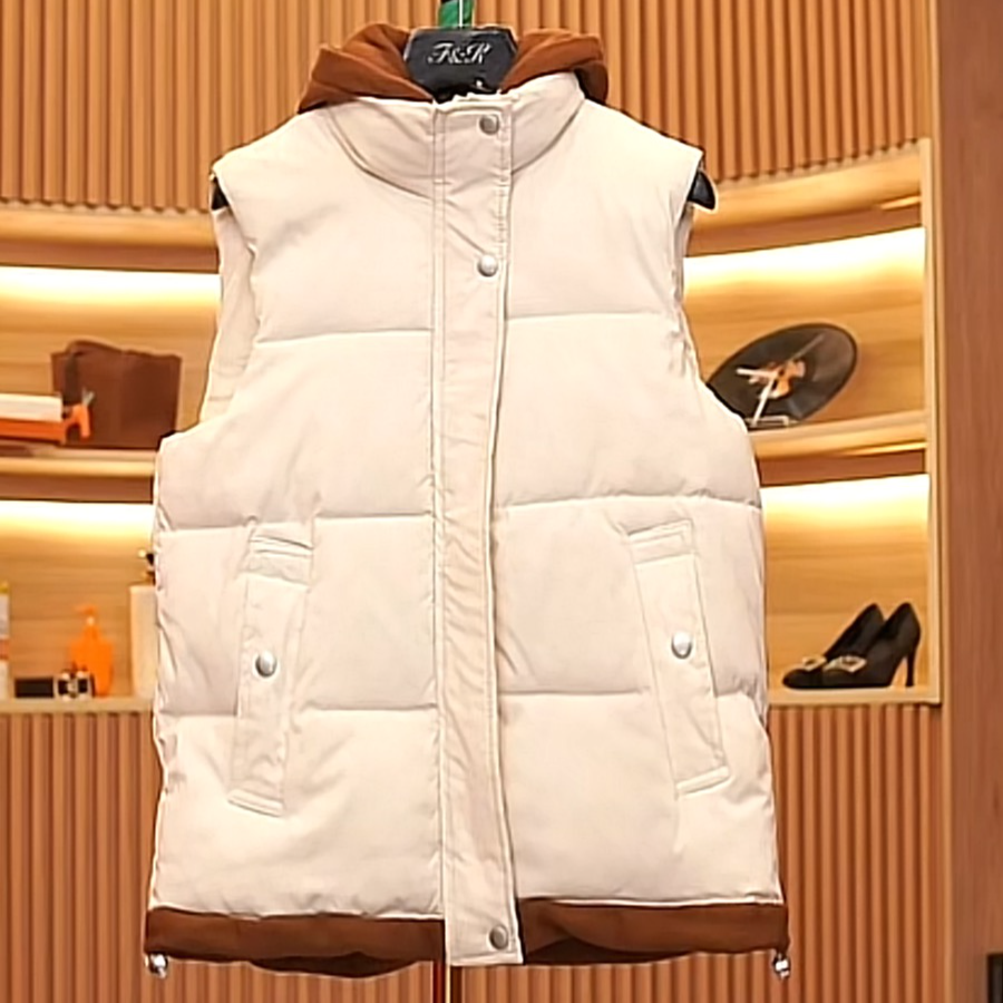 拼接厚款色块纯色免烫男保暖连帽冬季宽松型秋冬马甲ff3267