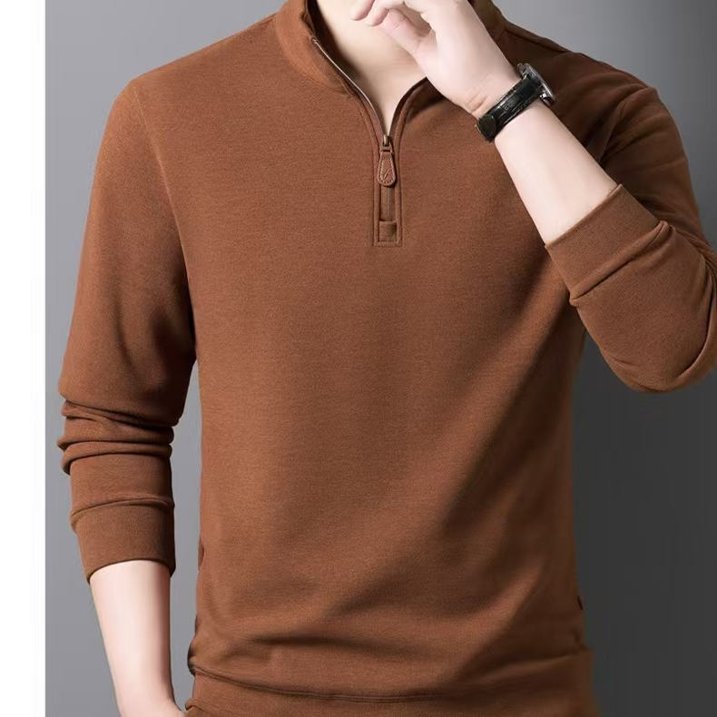 【主播推荐】男士立领半拉链打底衫DL-00