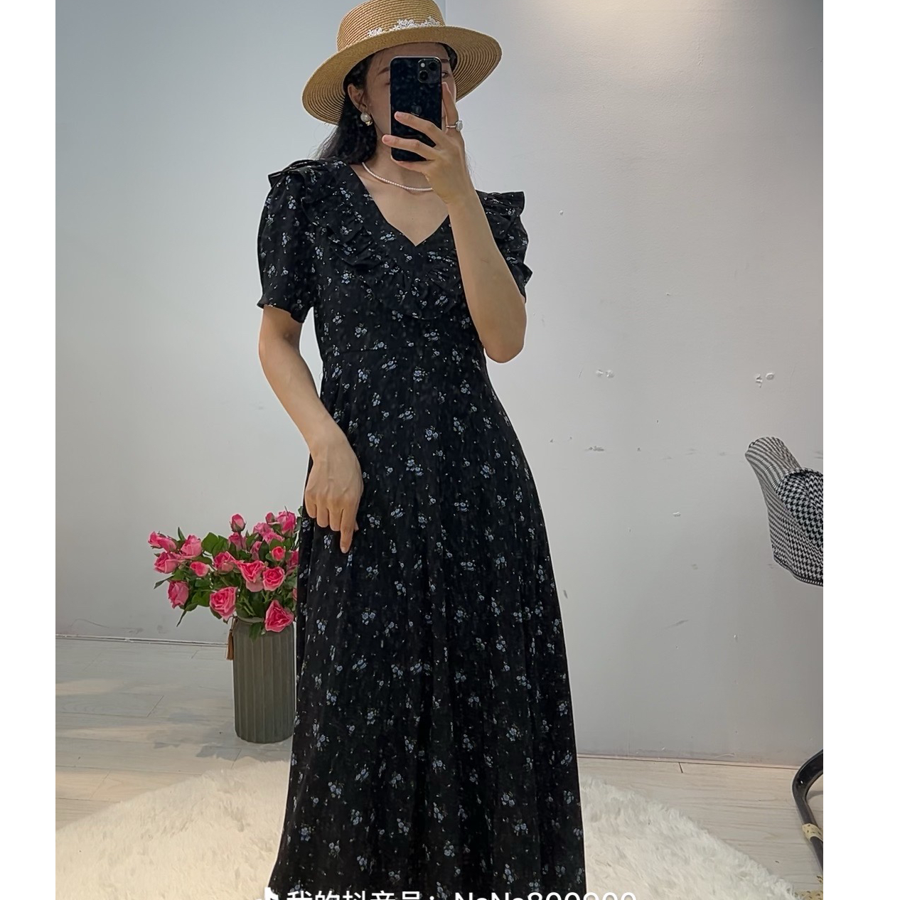 8 9 37款法式碎花连衣裙夏季新款洋气高级感显瘦高腰长款