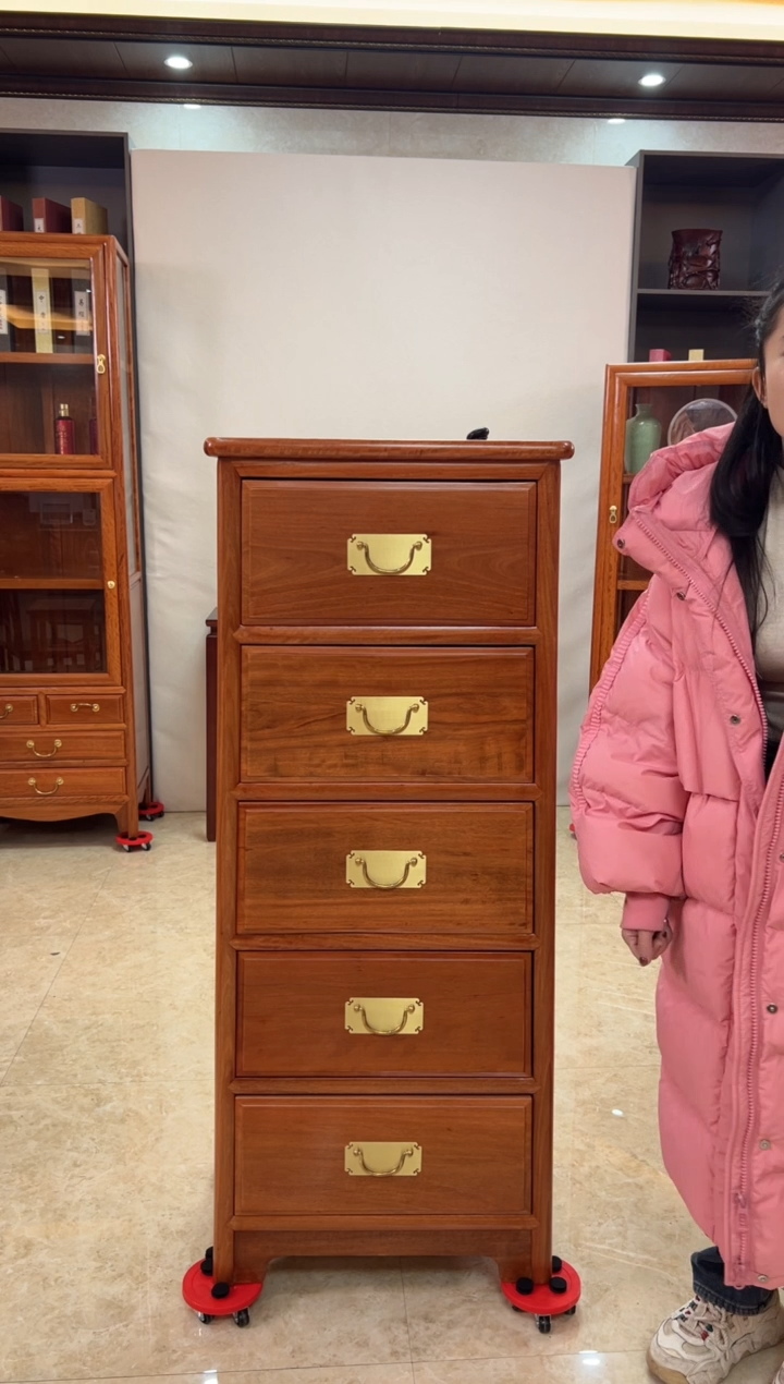 花梨木类端景台五斗高柜