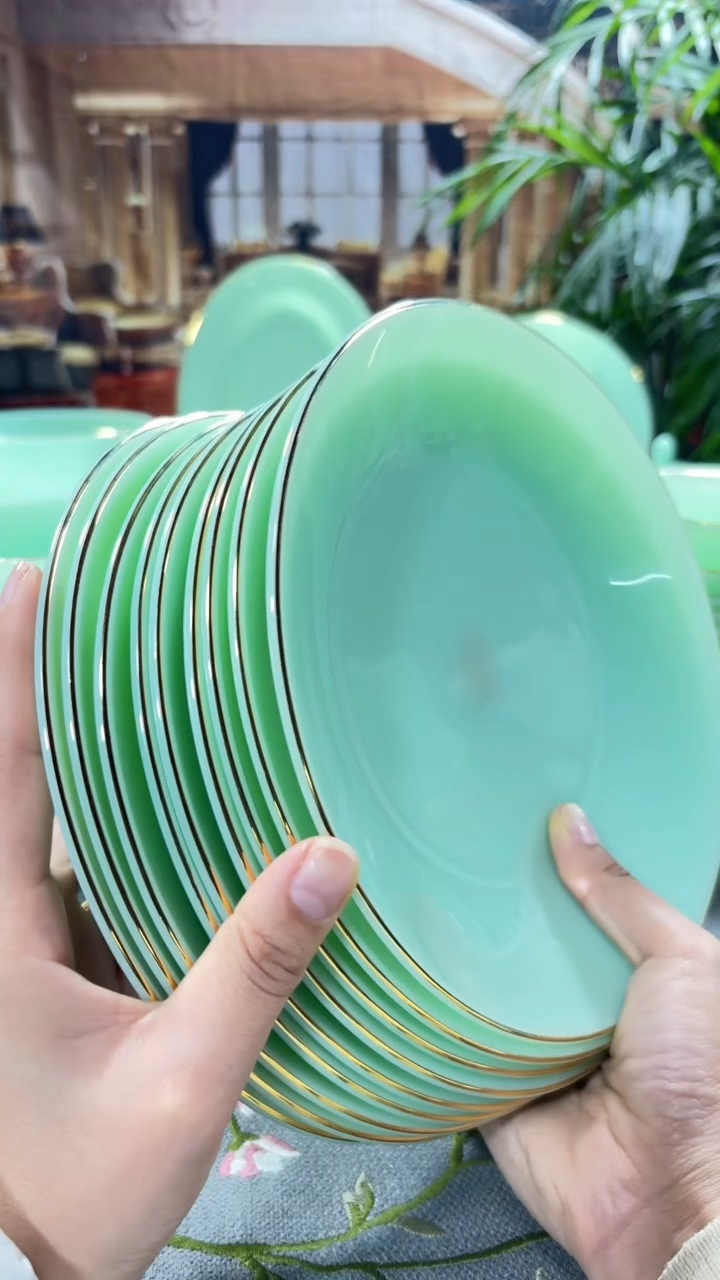 【闪购商品】...8英寸深盘10个  玉瓷【贝美】