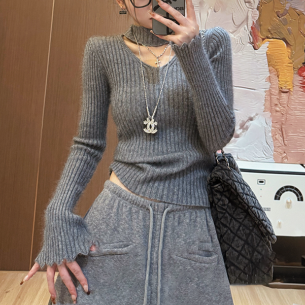 现货-2026秋冬百搭针织打底衫修身显瘦气质保暖长袖毛衣上衣F8-30