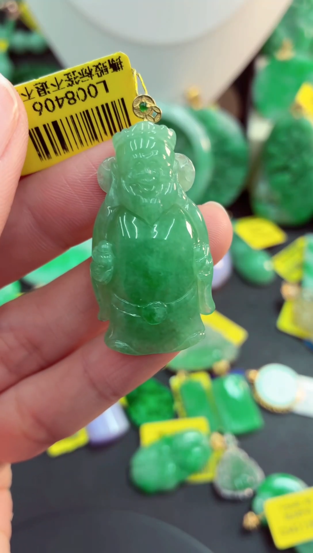 吊坠(不含链)18K金镶嵌翡翠天然缅甸翡翠A货