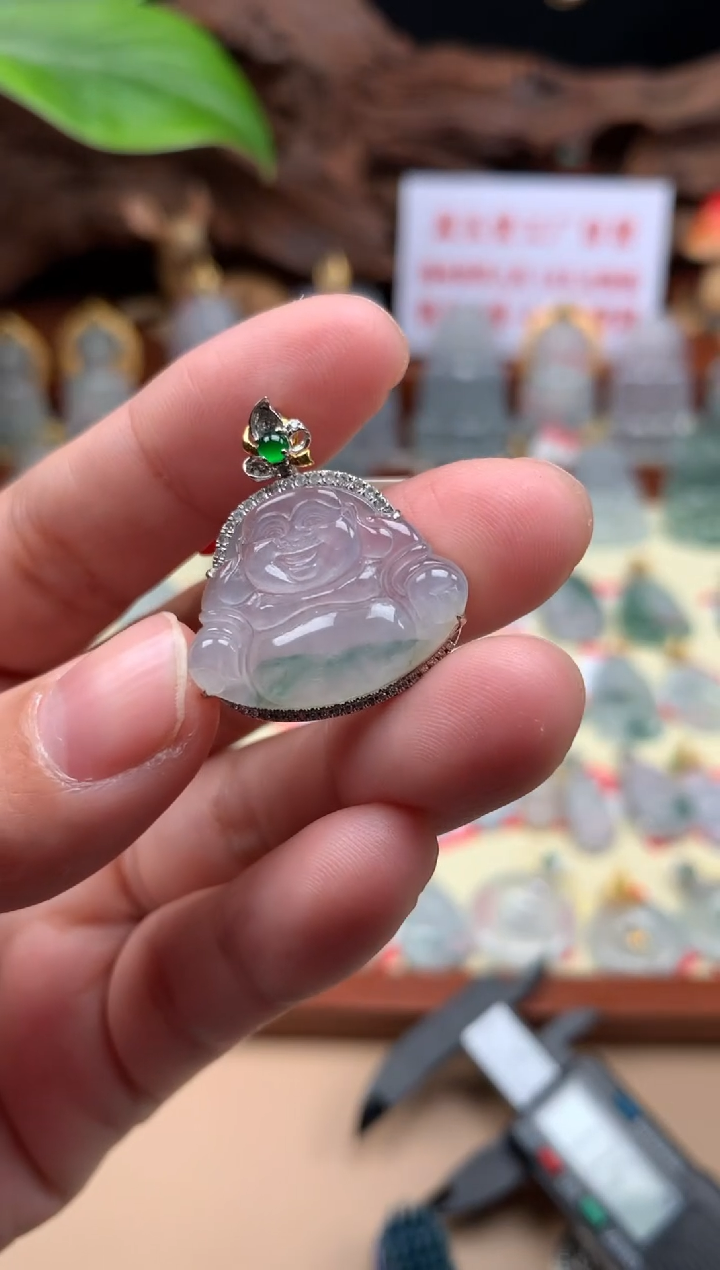 【闪购商品】翡翠颈饰18K金镶嵌佛公