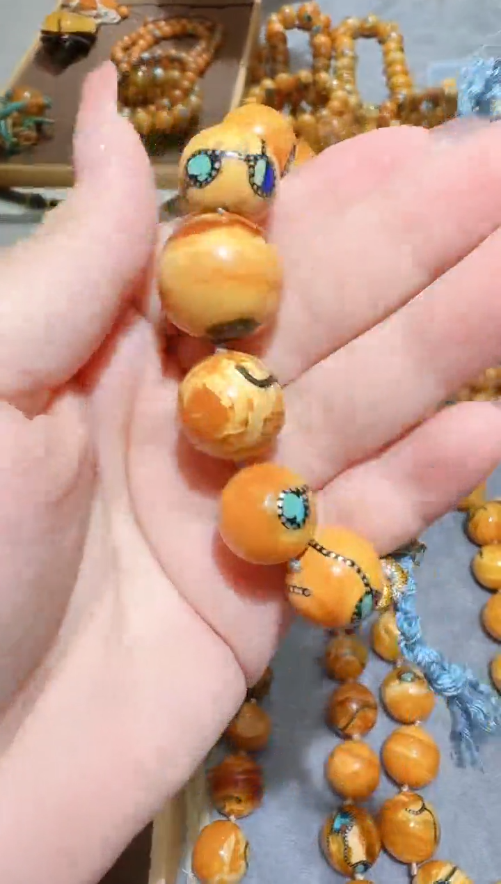 蜜蜡颈饰未镶嵌2876天然蜜蜡珠宝奇石全都保真