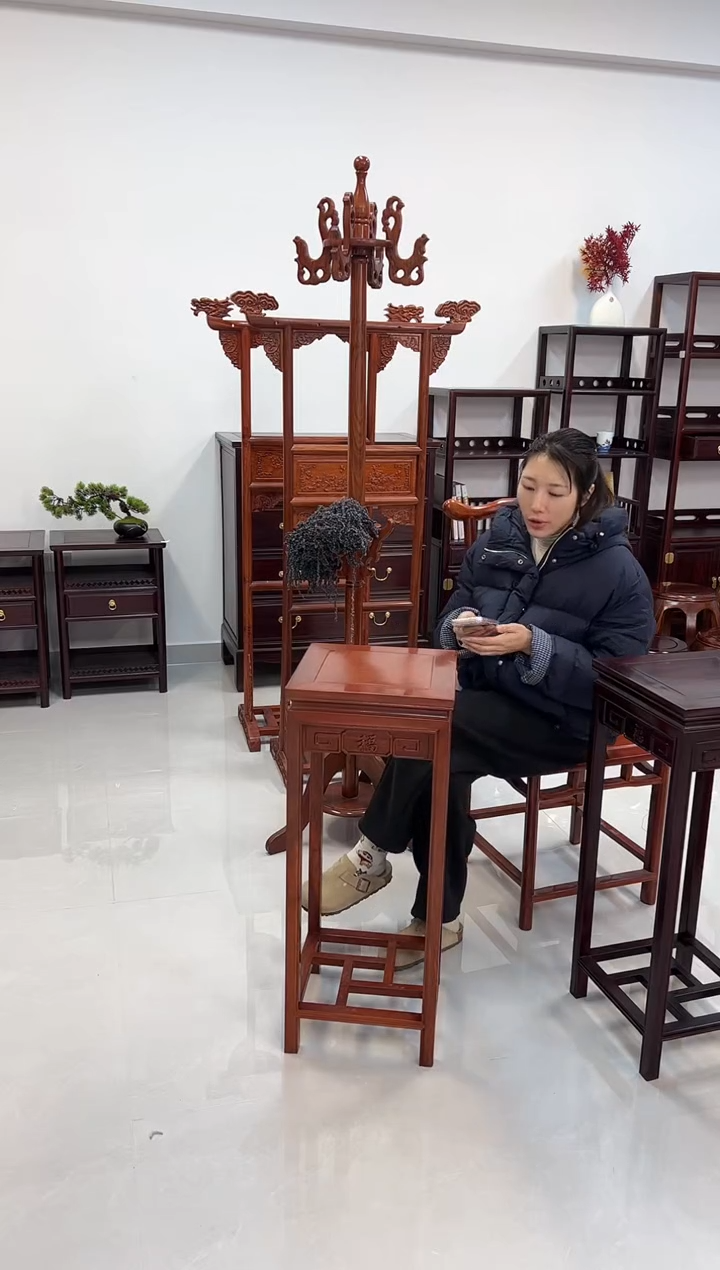 花梨木类家具微瑕花梨木福字花架花梨色不退换