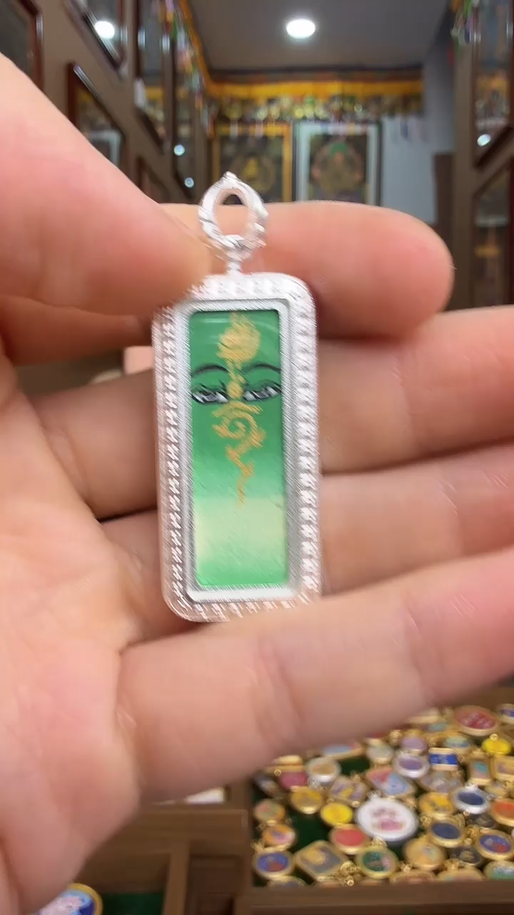 吊坠绿度母-纯手绘唐卡