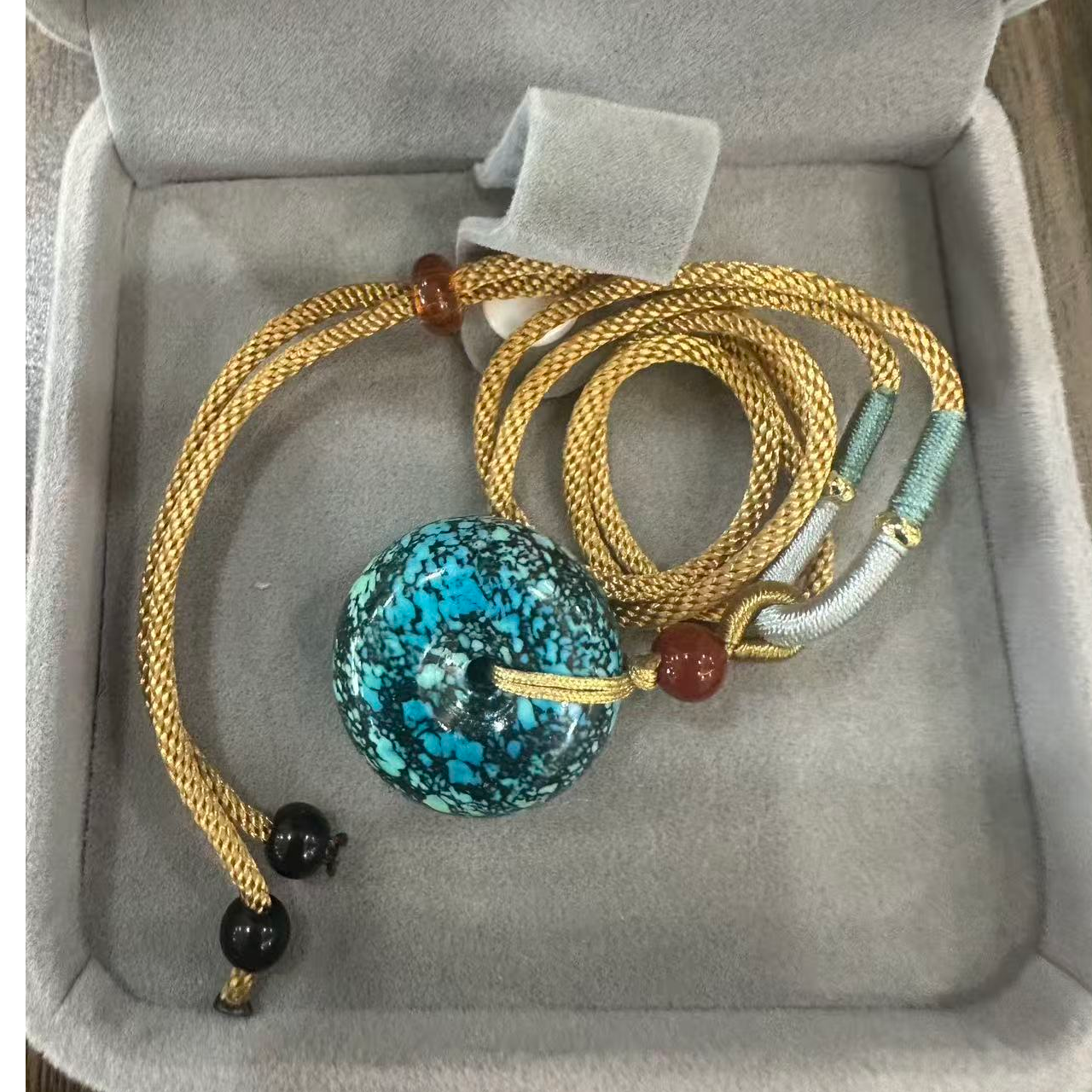 非金属珐琅吊坠 蓝色 平安扣 吊坠