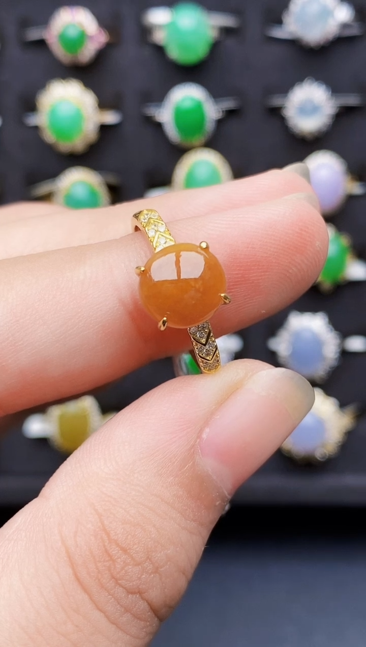 银S925镶嵌戒指翡翠5379