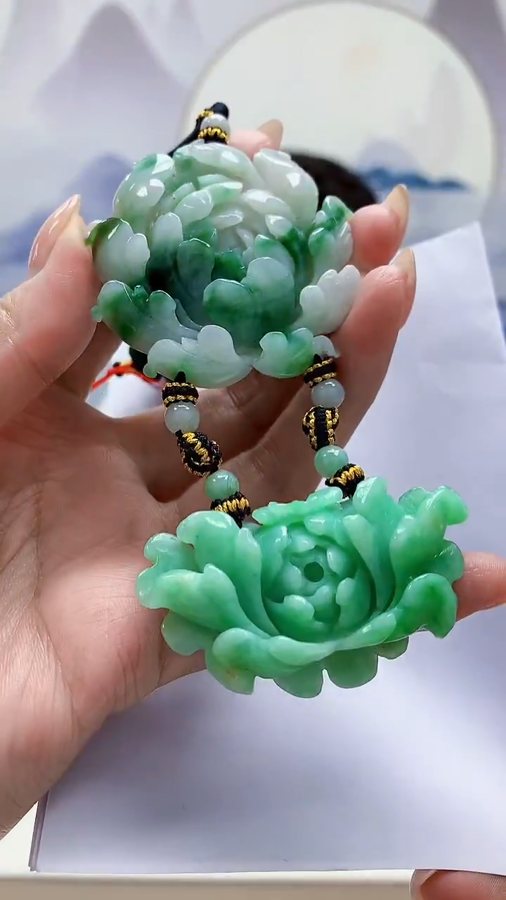 未镶嵌定制翡翠5060MM-毛货挂件190