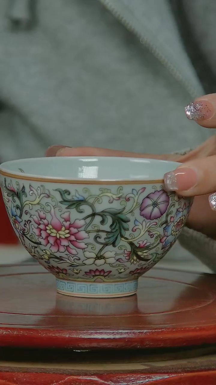 【闪购商品】小王严选缠枝莲珐琅彩鸡心杯