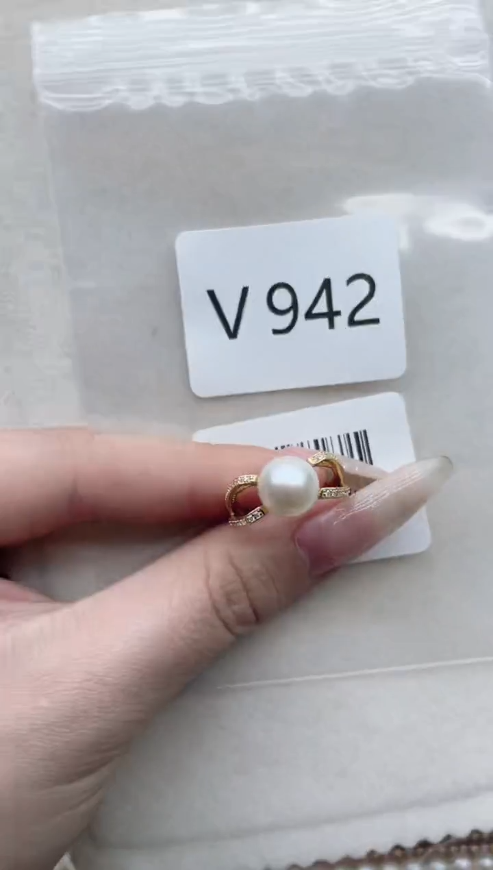【闪购商品】淡水珍珠戒指银S925镶嵌V942
