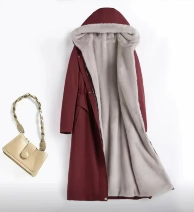 【活里活面】毛袖貂绒派克女加绒加厚可拆卸内胆尼克服海宁旭1