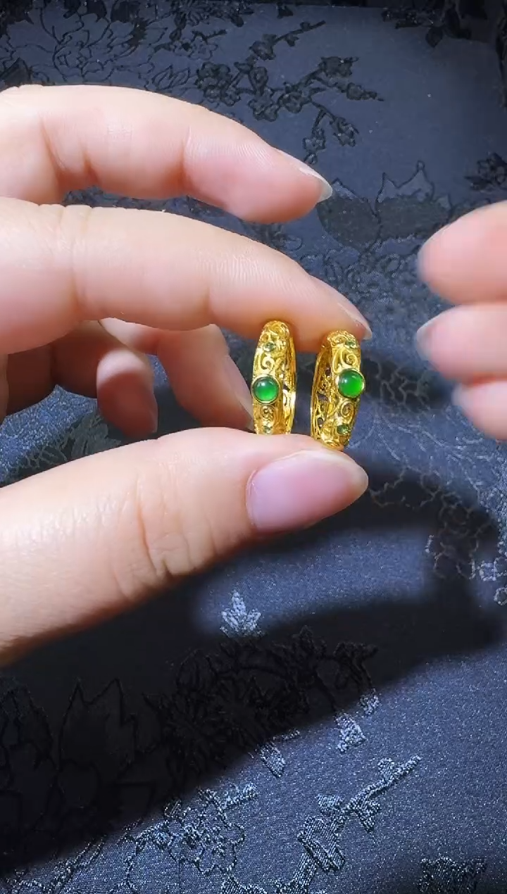 【闪购商品】翡翠耳饰银S925镶嵌耳包