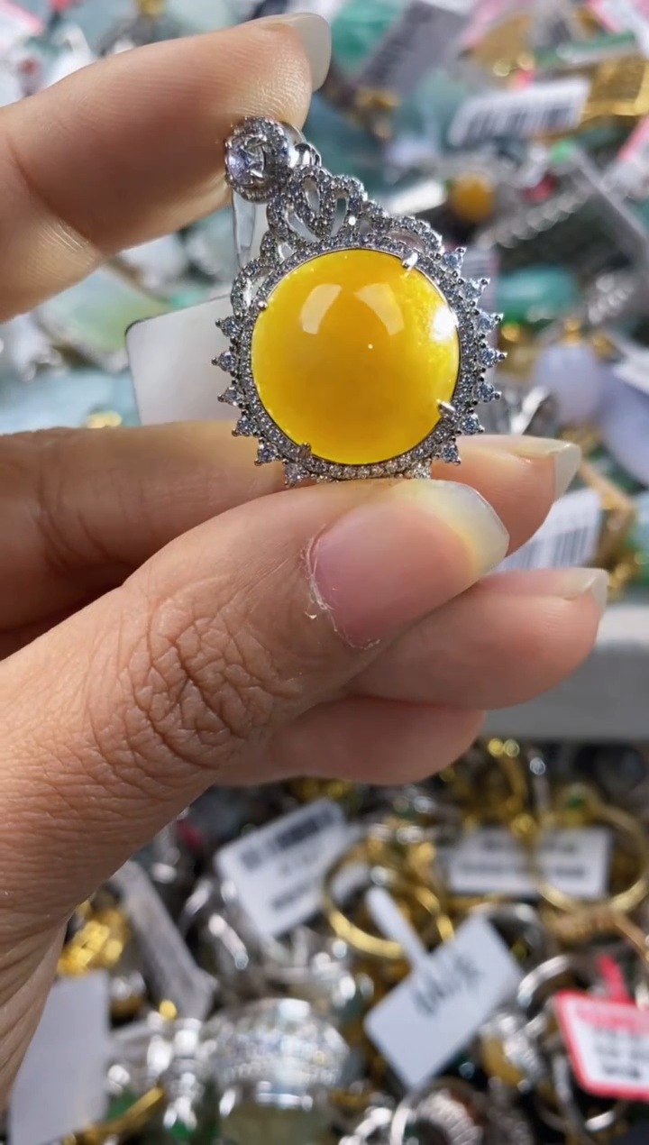银S925镶嵌戒指翡翠333---1