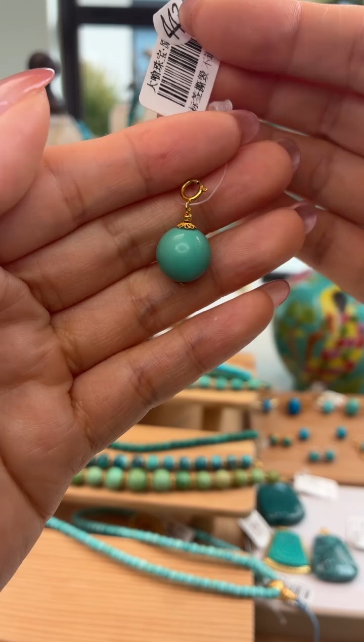 18K金镶嵌绿松石吊坠(不含链)1