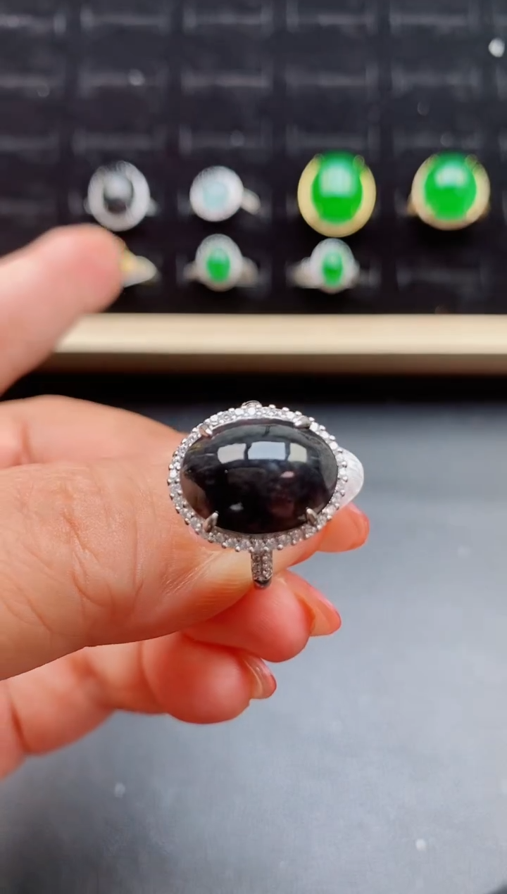 【闪购商品】翡翠戒指银S925镶嵌05805