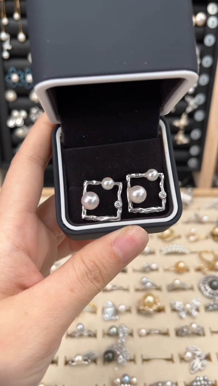 【闪购商品】海水珍珠耳饰银S925镶嵌S925海水耳饰