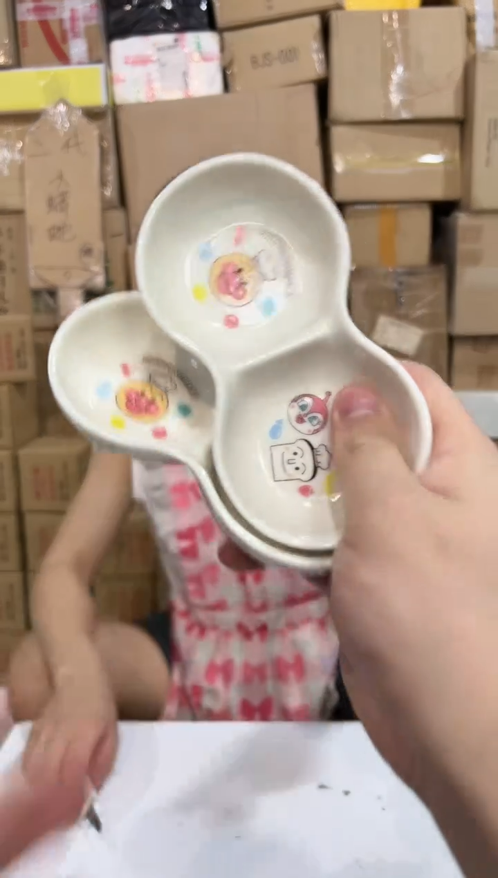 瓷片面包超人花生蘸料碟2件套