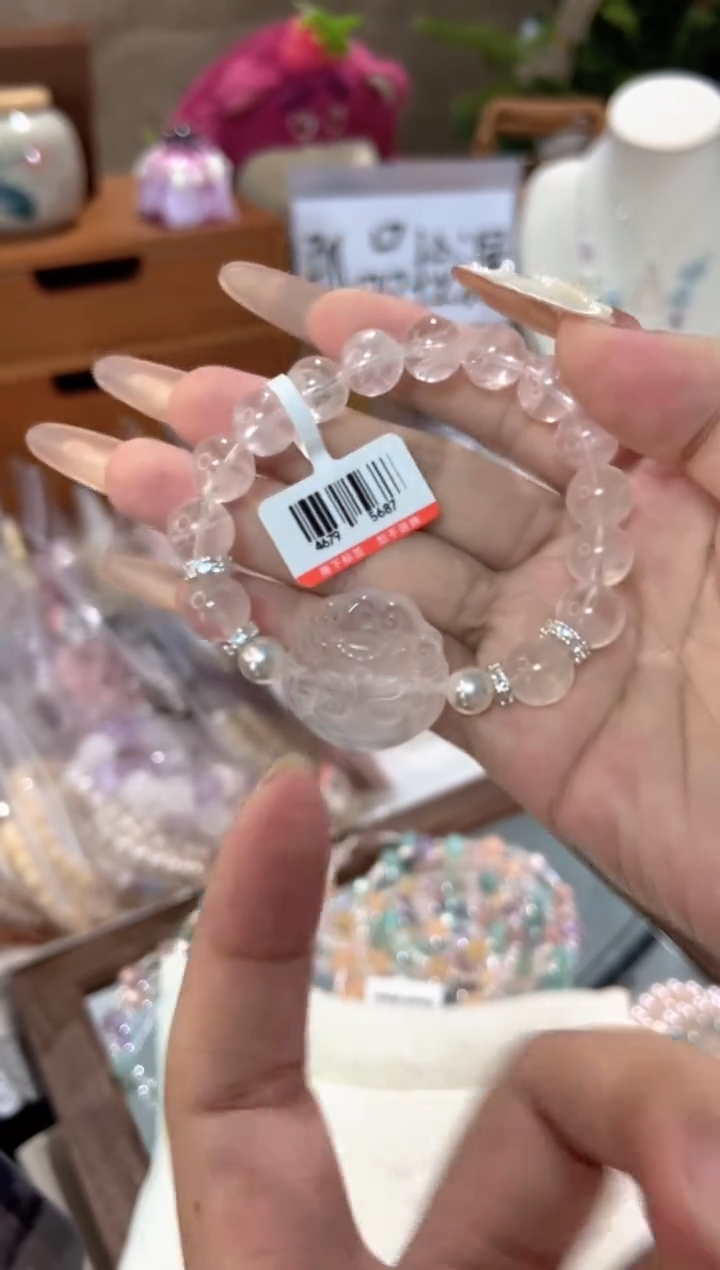 水晶手串未镶嵌孤品捡漏均匀瑕疵介意勿拍