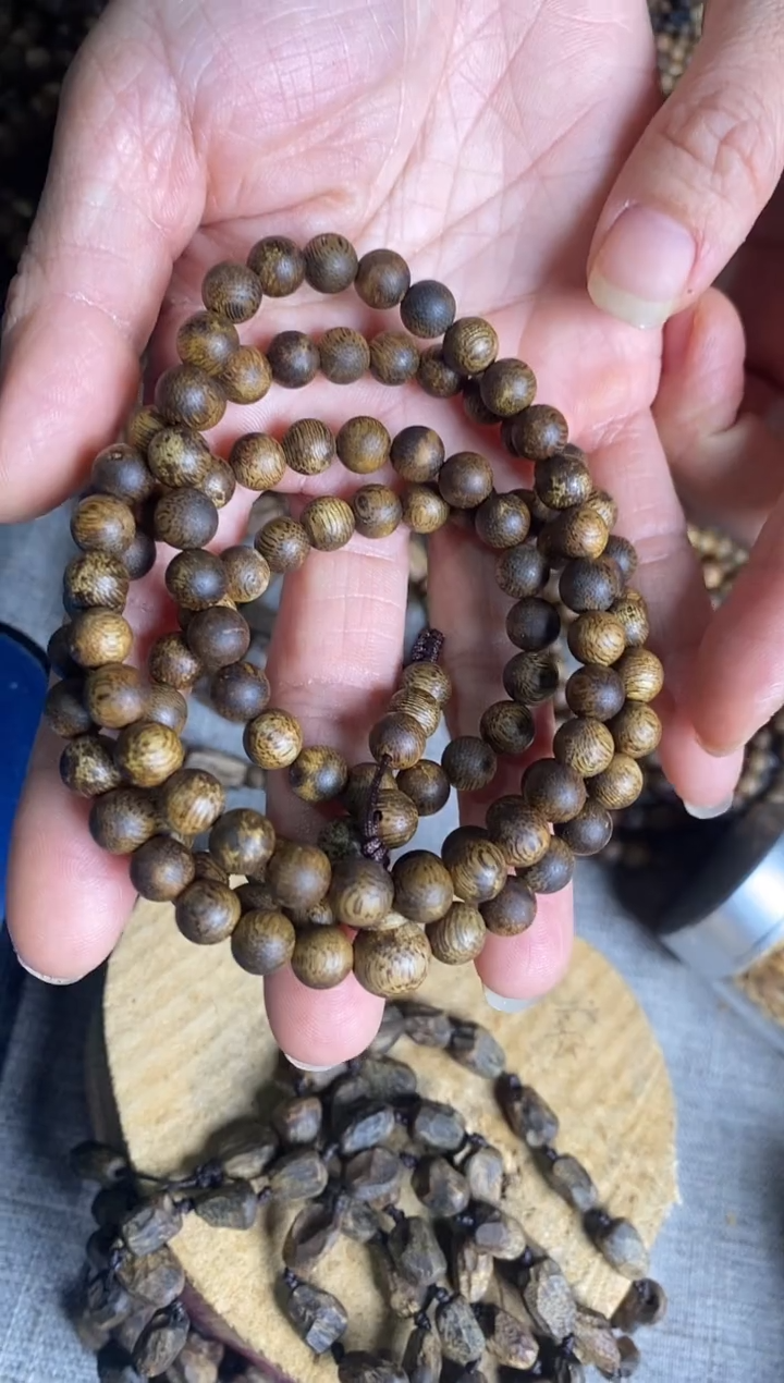 沉香手串原色老料07圆珠多圈手串15+多样性发一