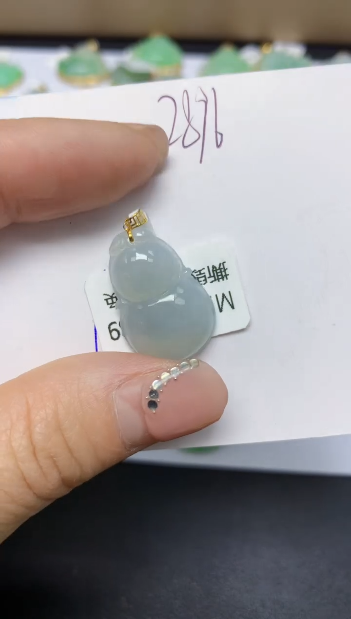 【闪购商品】翡翠挂件18K金镶嵌 天然翡翠A货