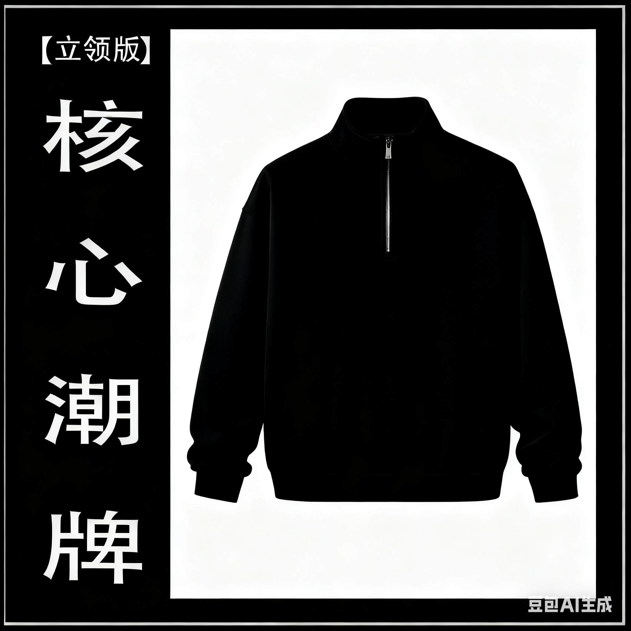 【3号】【红蓝旗】时尚休闲宽松夏季宽松潮牌长袖立领卫衣