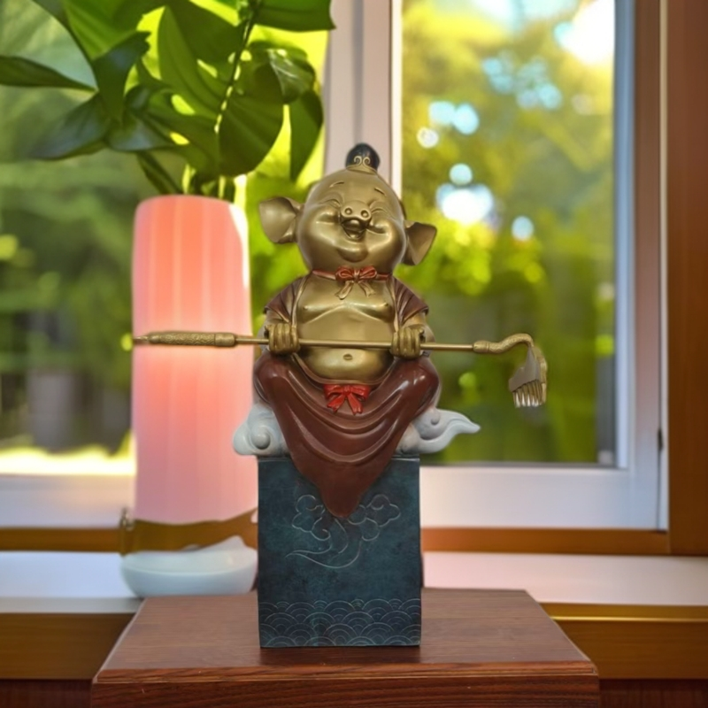 铜器金秋《猪八戒铜摆件》新中式家居风格