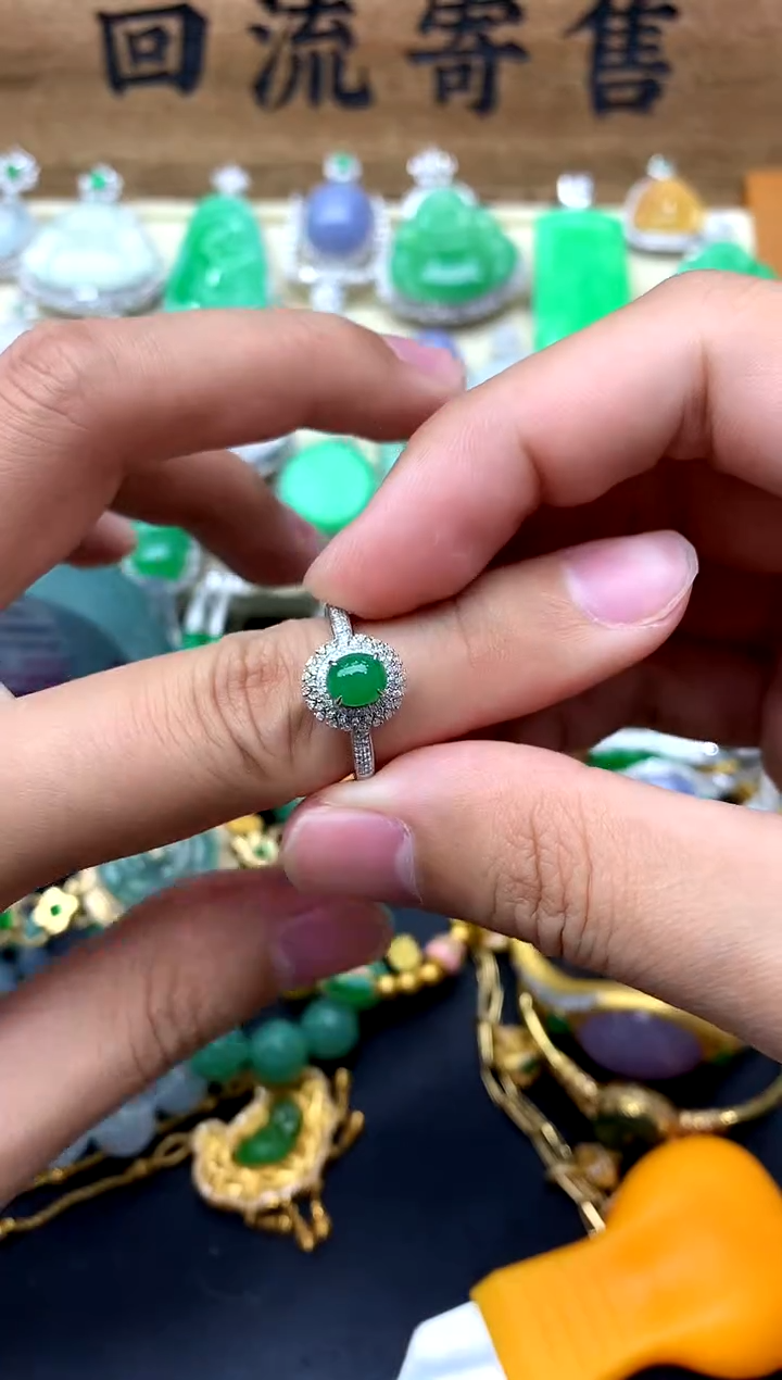 【闪购商品】翡翠戒指18K金镶嵌214-中国好珍宝