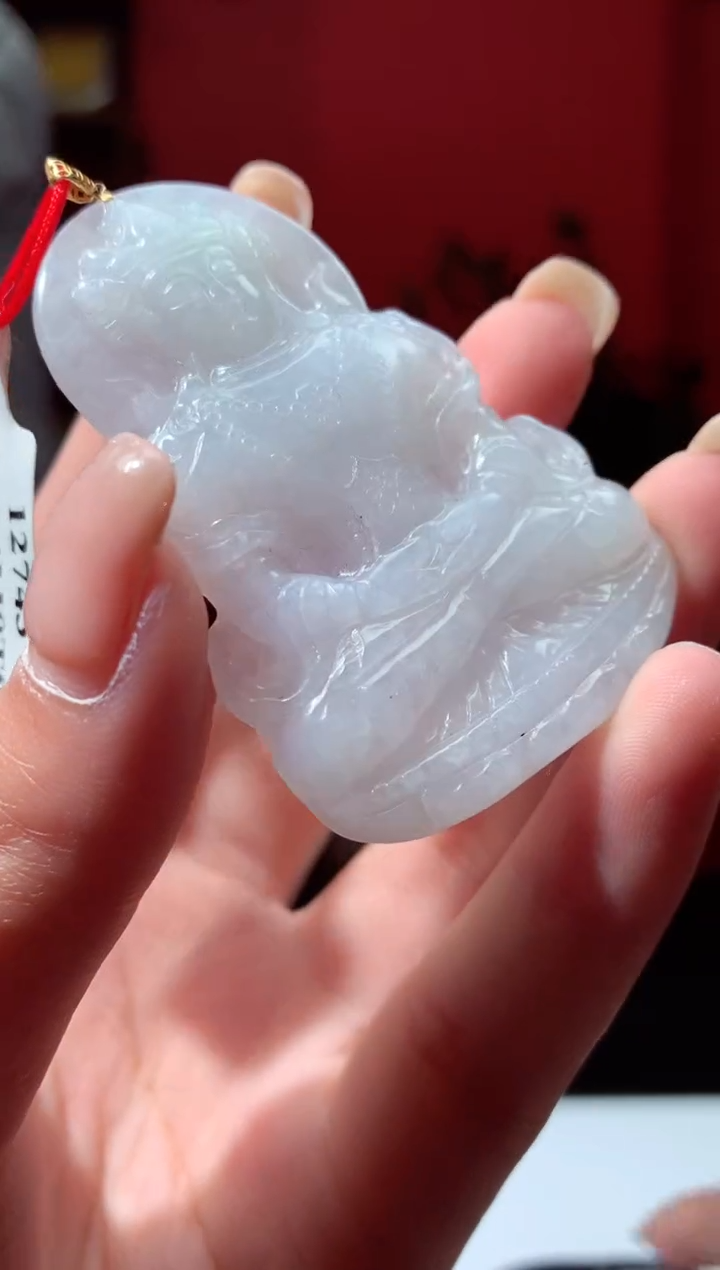 吊坠(不含链)18K金镶嵌翡翠天然翡翠A货35