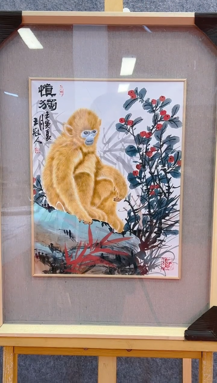 【闪购商品】绘画王冠人-1.5平尺工笔-国画作品
