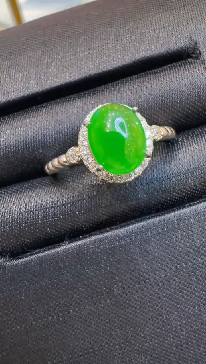 银S925镶嵌戒指翡翠多样性团购发一件