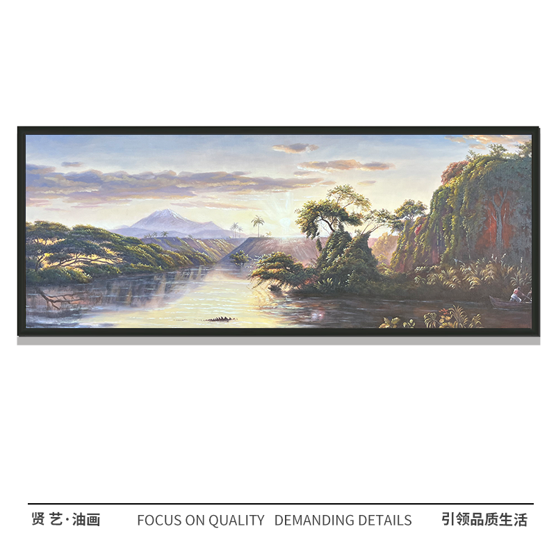 欧洲风景纯手绘油画80×200中式简约现代厘米餐厅卧室客厅设
