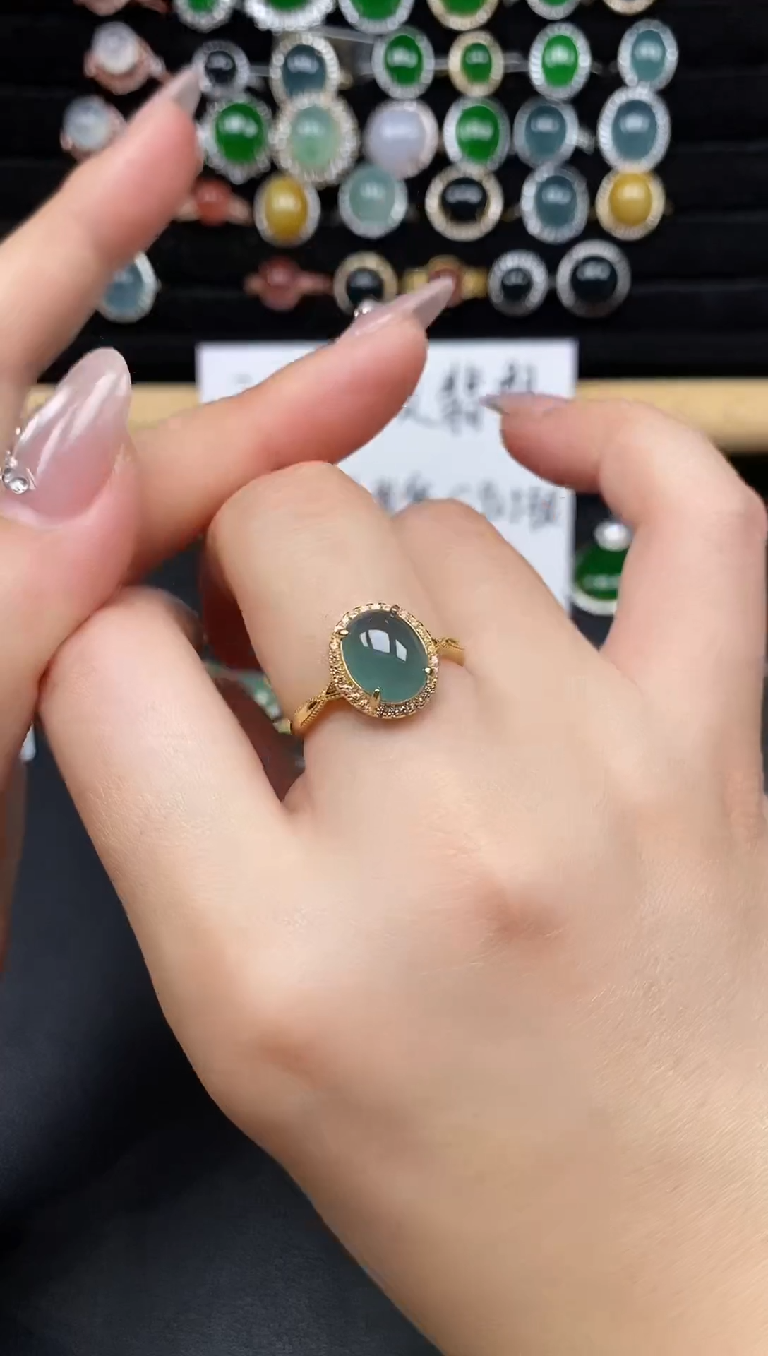 银S925镶嵌戒指翡翠358938