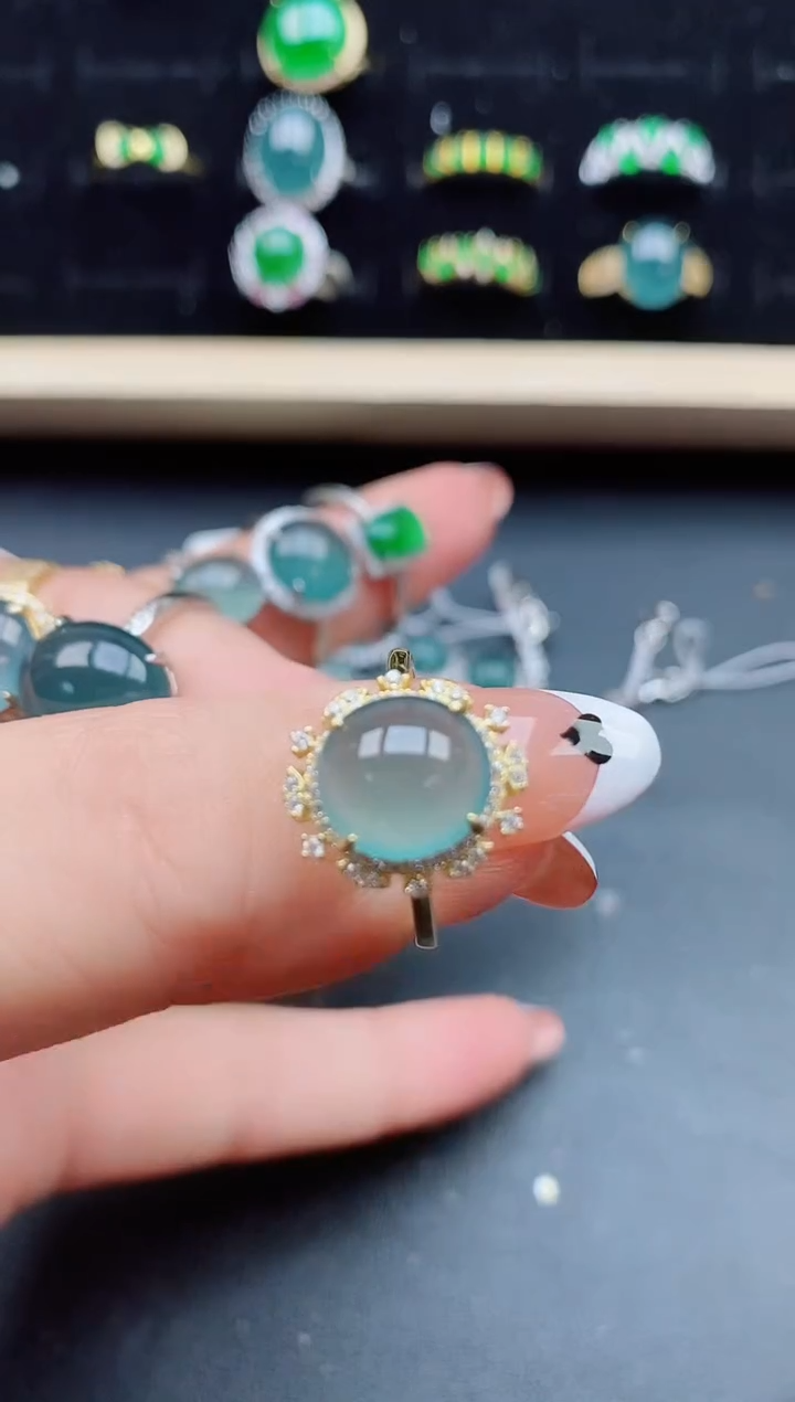 【闪购商品】翡翠戒指银S925镶嵌5085050