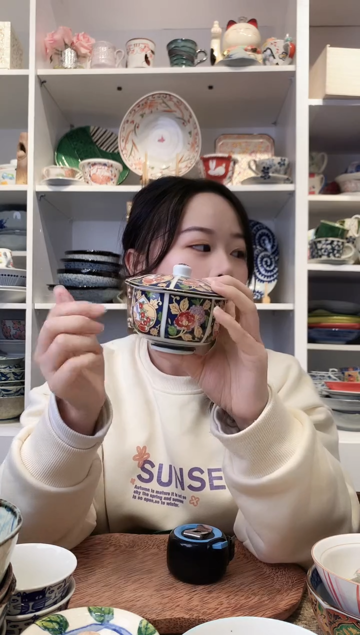 陶瓷【微瑕】宫廷风茶盖碗