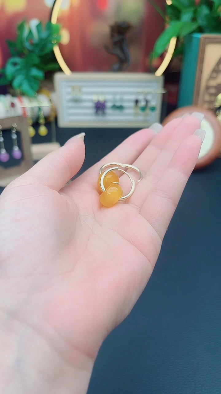 玛瑙/玉髓耳饰银S925镶嵌536