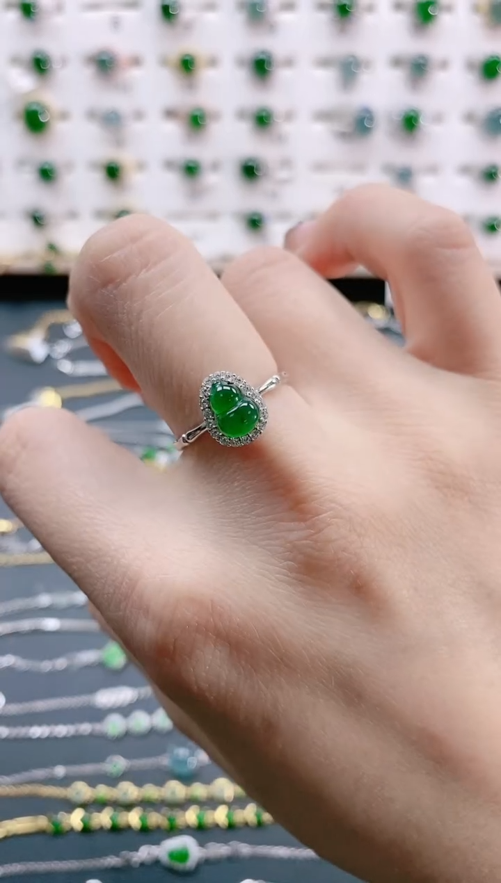 【闪购商品】翡翠戒指银S925镶嵌天然翡翠