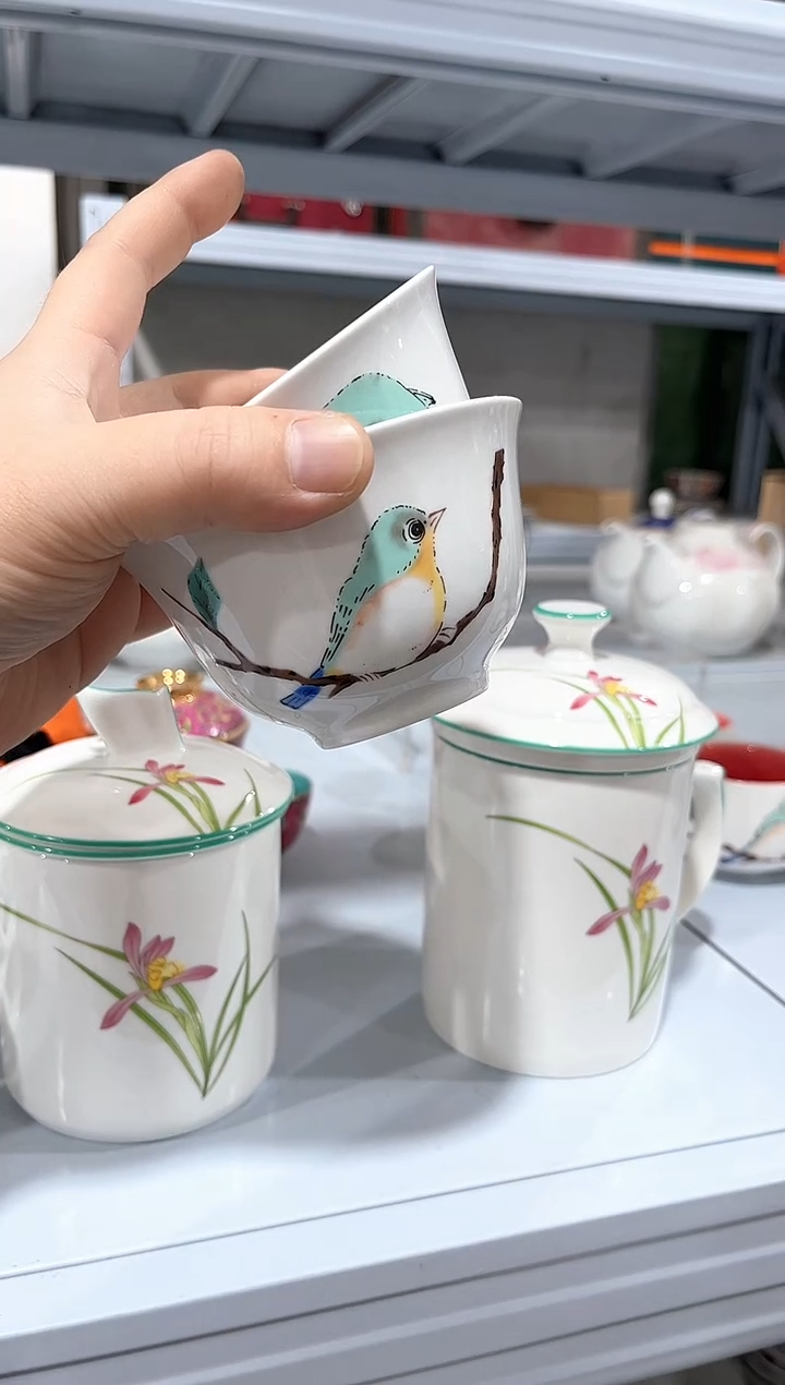 杯子骨瓷（简装）小鸟4.5碗2个