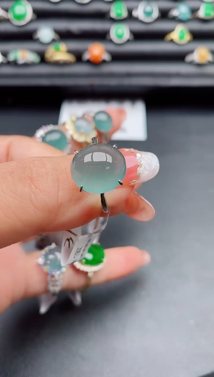 【闪购商品】翡翠戒指银S925镶嵌132131