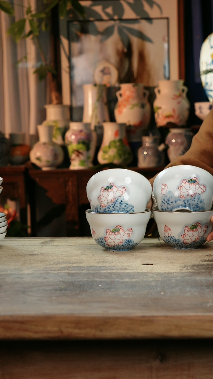 【闪购商品】瓷片景德镇纯手工釉下彩精品花瓶