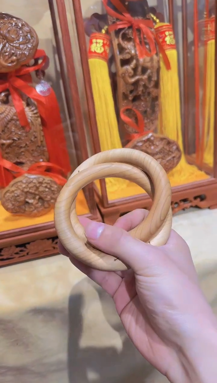 【闪购商品】桃木木雕乾坤圈桃木