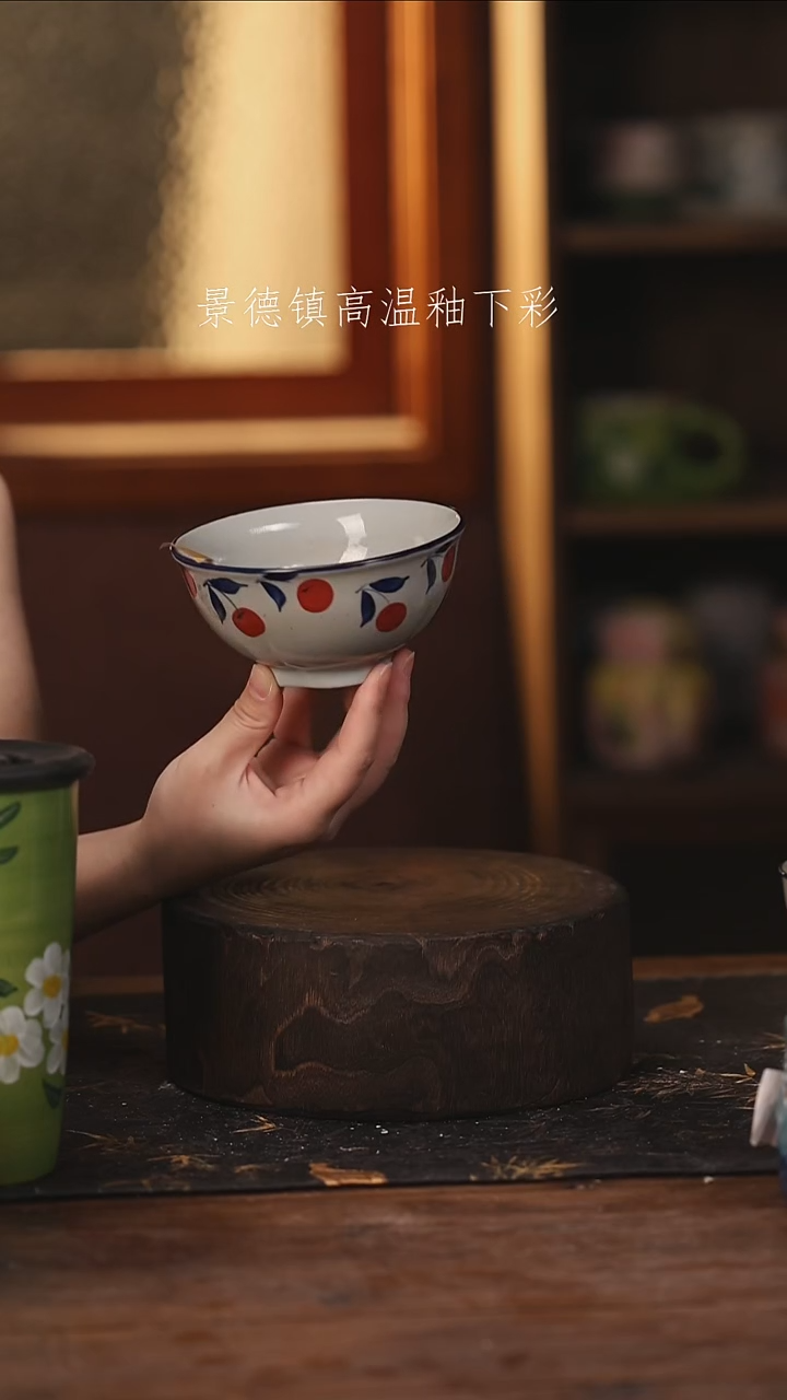 陶瓷景德镇高温釉下手绘陶瓷@L536@