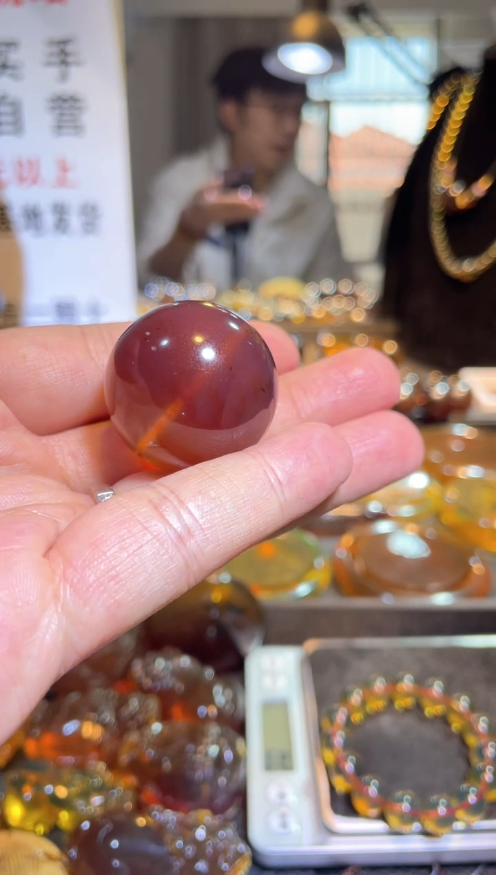 【闪购商品】琥珀裸石未镶嵌卡30灵草珀大单珠