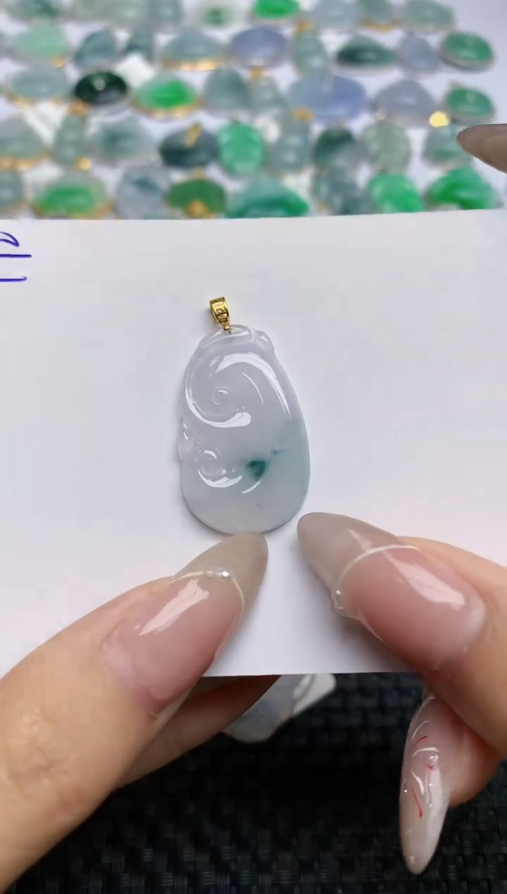 【闪购商品】翡翠颈饰18K金镶嵌 天然翡翠A货