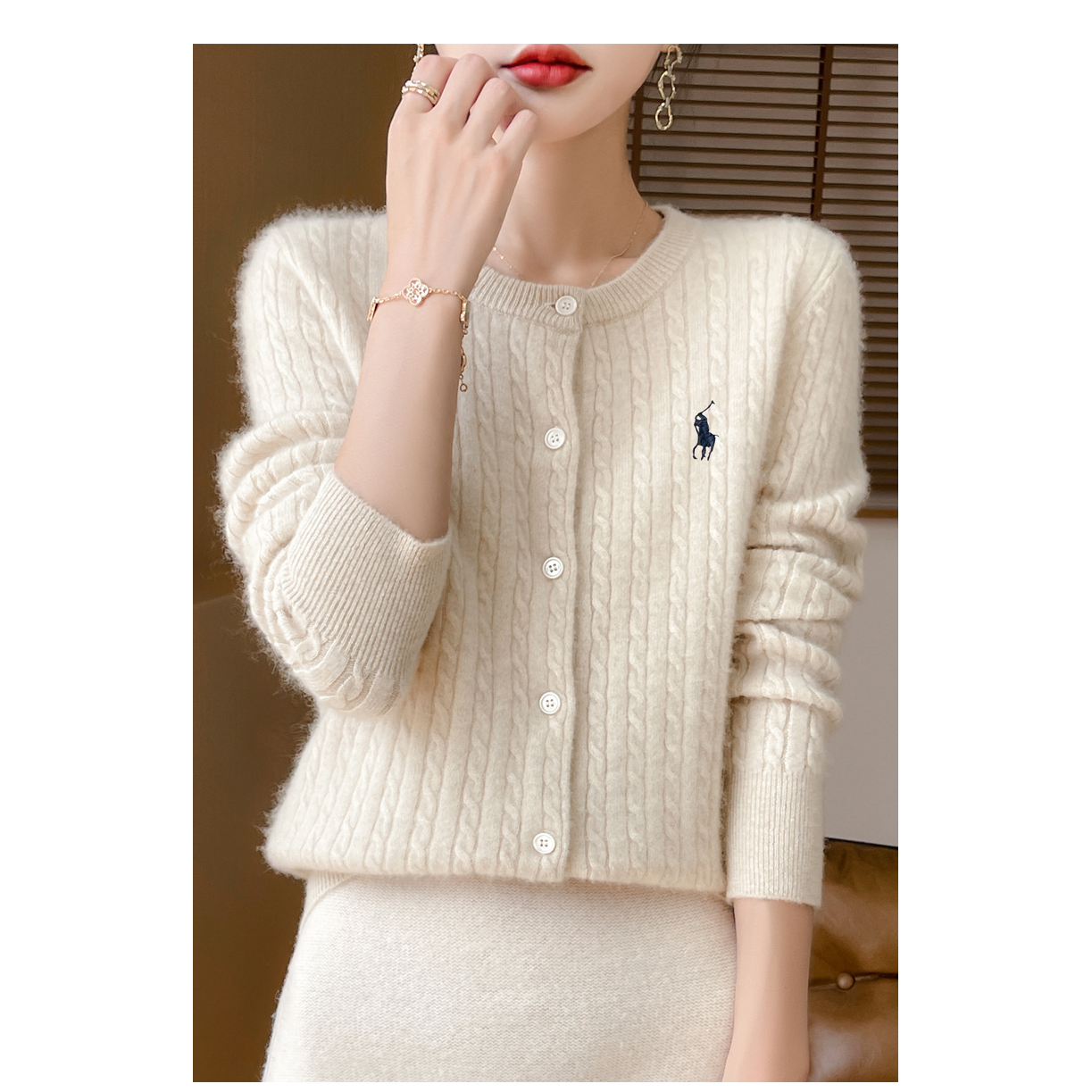 【梅姐专属】羊毛衫开衫女装新款宽松外搭YM-QHDMR-435