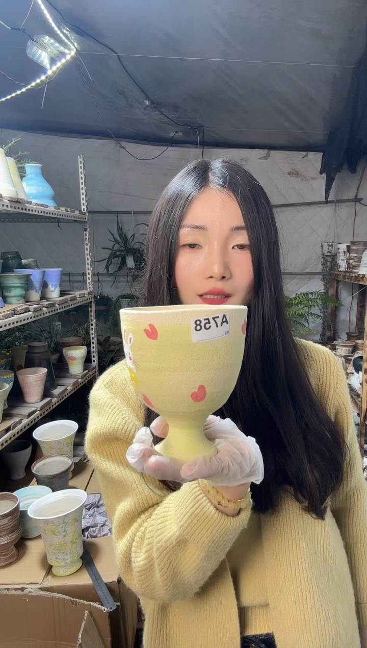 无花朵编号 758   景德镇手工手绘花盆